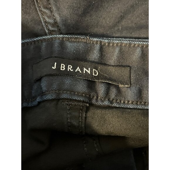 J Brand Mid Rise Skinny Jeans Dark Blue Denim Ankle Zippers Size 24 - Picture 6 of 7